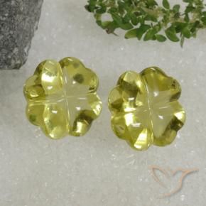 19.42 ct natürliche Mittelgelb Quarz-Edelsteine, Blumen-Schliff, Transparent
