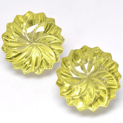 24,54 ct natürliche gelber Quarz-Edelsteine, Blumenschliff, Transparent