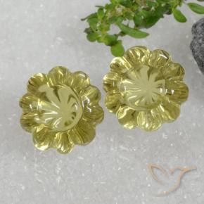 15.30 ct natürliche Mittelgelb Quarz-Edelsteine, Blumen-Schliff, Transparent