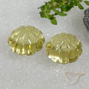 15.30 ct natürliche Mittelgelb Quarz-Edelsteine, Blumen-Schliff, Transparent