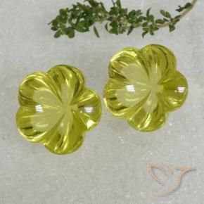 64.06 ct natürliche Zitronengelb Quarz-Edelsteine, Blumen-Schliff, Transparent