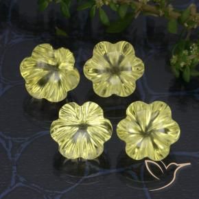 16.85 ct natürliche grünlich-gelb Quarz-Edelsteine, Blumen-Schliff, Transparent