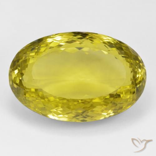 90.42ct Natürlicher Medium Dark-Yellow Quarz, Oval, VVS
