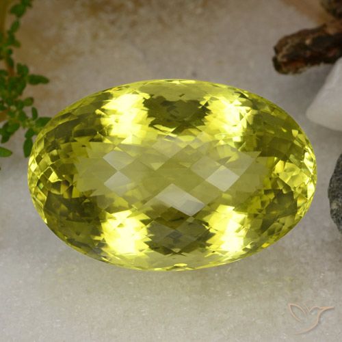 115.73ct Natürlicher Lebhaftes Gelb Quarz, Oval, VVS