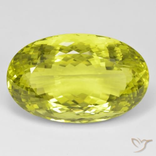 89.56ct Natürlicher Zitronengelb Quarz, Oval, VVS
