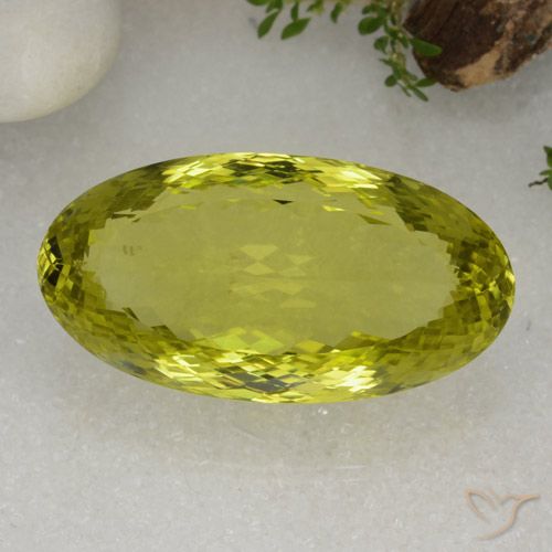 86.68ct Natürlicher grün-gelb Quarz, Oval, VVS