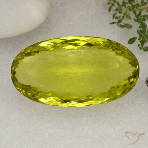 85.07ct Natürlicher Zitronengelb Quarz, Oval, VVS