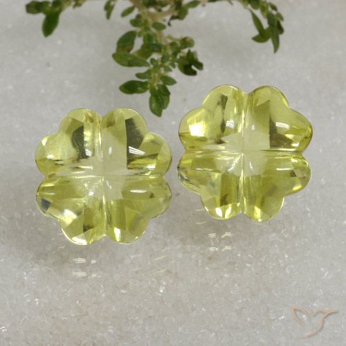 19.38ctw Natürlicher Zitronengelb Quarz, Blumen-Schliff, Transparent