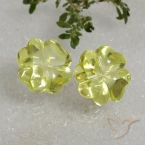 19.38 ct natürliche Zitronengelb Quarz-Edelsteine, Blumen-Schliff, Transparent