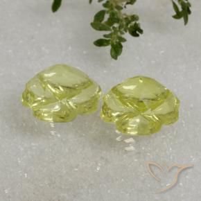 19.38 ct natürliche Zitronengelb Quarz-Edelsteine, Blumen-Schliff, Transparent