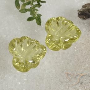 13.98 ct natürliche grünlich-gelb Quarz-Edelsteine, Blumen-Schliff, Transparent