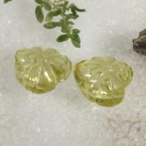 13.98 ct natürliche grünlich-gelb Quarz-Edelsteine, Blumen-Schliff, Transparent