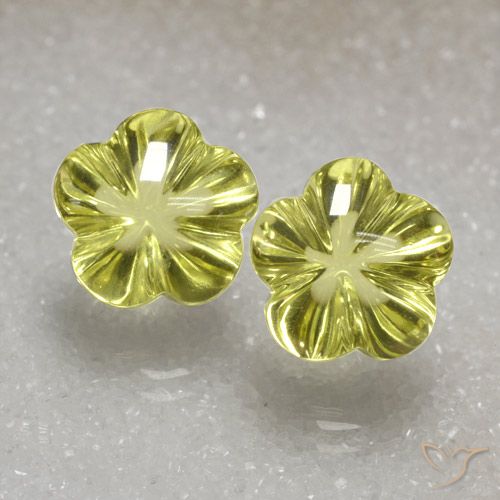 15.78ctw Natürlicher grünlich-gelb Quarz, Blumen-Schliff, Transparent