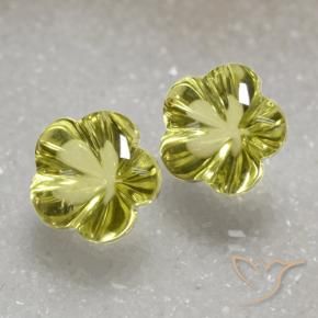 15.78 ct natürliche grünlich-gelb Quarz-Edelsteine, Blumen-Schliff, Transparent