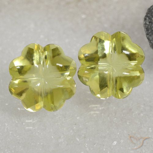 19.52ctw Natürlicher grünlich-gelb Quarz, Blumen-Schliff, Transparent