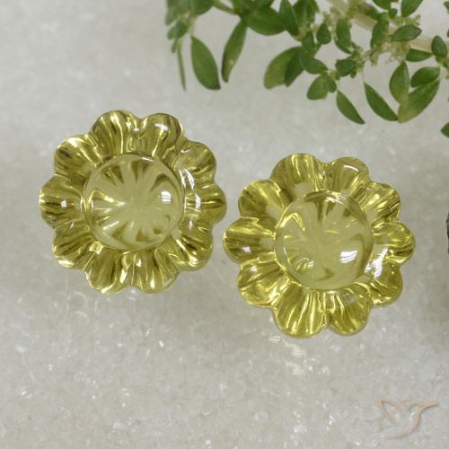 14.53ctw Natürlicher Mittelgelb Quarz, Blumen-Schliff, Transparent