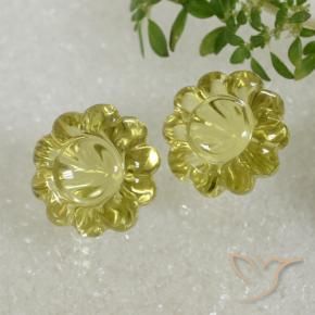 14.53 ct natürliche Mittelgelb Quarz-Edelsteine, Blumen-Schliff, Transparent