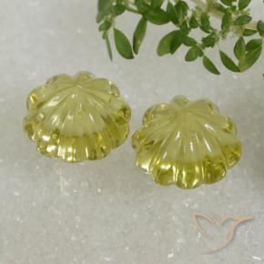 14.53 ct natürliche Mittelgelb Quarz-Edelsteine, Blumen-Schliff, Transparent