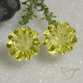 14.39 ct natürliche Mittelgelb Quarz-Edelsteine, Blumen-Schliff, Transparent