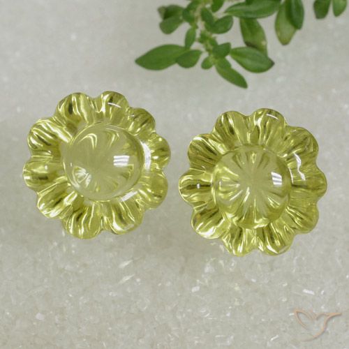 15.60ctw Natürlicher Mittelgelb Quarz, Blumen-Schliff, Transparent