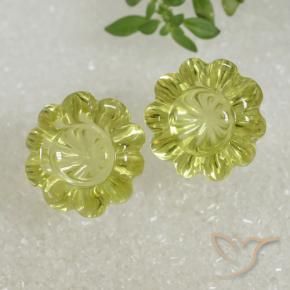 15.60 ct natürliche Mittelgelb Quarz-Edelsteine, Blumen-Schliff, Transparent