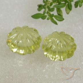 15.60 ct natürliche Mittelgelb Quarz-Edelsteine, Blumen-Schliff, Transparent