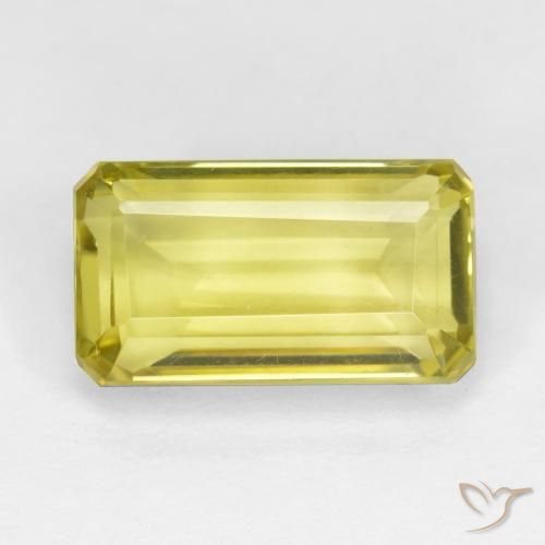 6.12ct Natürlicher Helles Ananasgelb Quarz, Smaragdschliff, VVS-VS