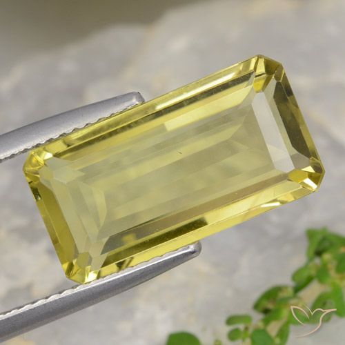 7.83ct Natürlicher Mittelgelb Quarz, Smaragdschliff, VVS-VS