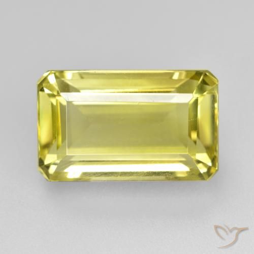 6.62ct Natürlicher hellgelb Quarz, Smaragdschliff, VS