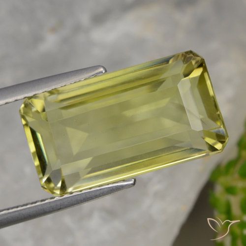 10.68ct Natürlicher Ananas Gelb Quarz, Smaragdschliff, VVS