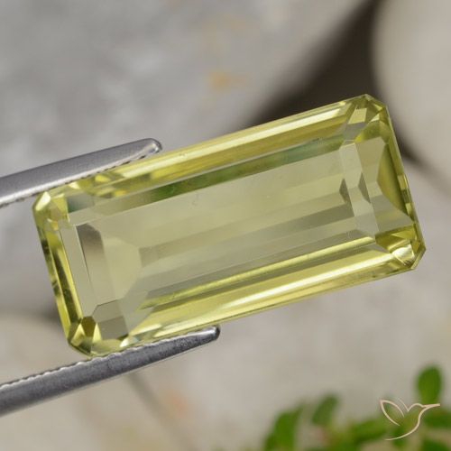 8.90ct Natürlicher Helles Maisgelb Quarz, Smaragdschliff, VVS-VS