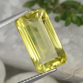 9,17 ctw natürlicher Ananas Gelb Quarz, Oktagonschliff, VVS-VS