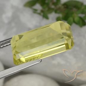 9,17 ctw natürlicher Ananas Gelb Quarz, Oktagonschliff, VVS-VS