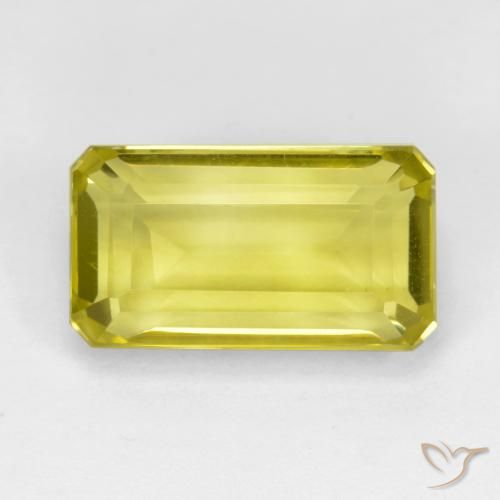 5.20ct Natürlicher Ananas Gelb Quarz, Smaragdschliff, VVS-VS