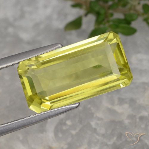 5.60ct Natürlicher hellgelb Quarz, Smaragdschliff, VVS-VS