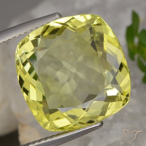 14.34ct Natürlicher hellgelb Quarz, Kissen, VVS