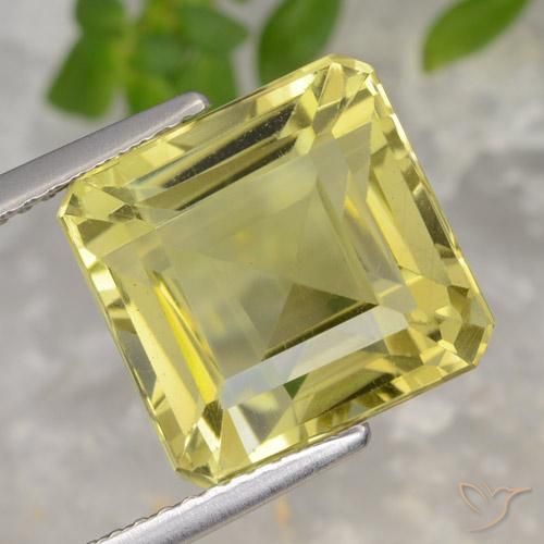 8.55ct Natürlicher hellgelb Quarz, Smaragdschliff, VVS-VS