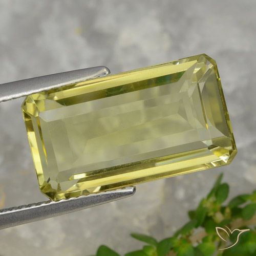 8.20ct Natürlicher Mittelgelb Quarz, Smaragdschliff, VVS-VS