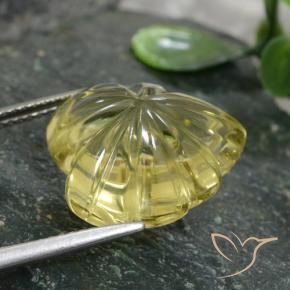 9,17 ctw natürlicher Mittelhelles Gelb Quarz, Blumen-Schliff, Transparent
