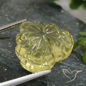 9,17 ctw natürlicher grünlich-gelb Quarz, Blumen-Schliff, Transparent