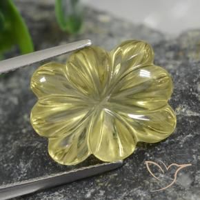 9,17 ctw natürlicher Mittelhelles Gelb Quarz, Blumen-Schliff, Transparent