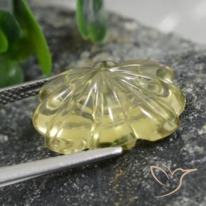 9,17 ctw natürlicher Mittelhelles Gelb Quarz, Blumen-Schliff, Transparent