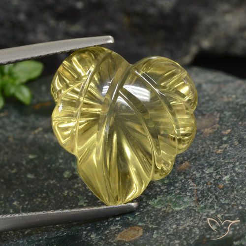12.04ct Natürlicher Hell Gold Quarz, Blumen-Schliff, Transparent