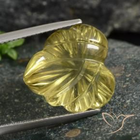 9,17 ctw natürlicher Hell Gold Quarz, Blumen-Schliff, Transparent