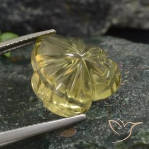 9,17 ctw natürlicher Hell Gold Quarz, Blumen-Schliff, Transparent