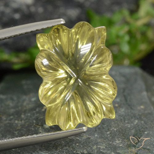 10.48ct Natürlicher Laguna Gelb Quarz, Blumen-Schliff, Transparent