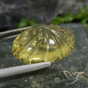9,17 ctw natürlicher Mittelhelles Gelb Quarz, Blumen-Schliff, Transparent
