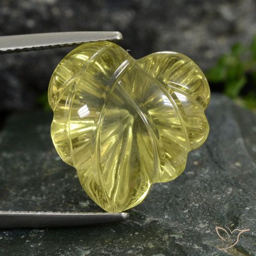 14.18ct Natürlicher Mittelgelb Quarz, Blumen-Schliff, Transparent