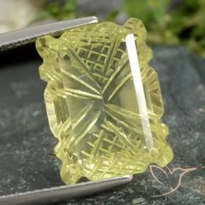 9,17 ctw natürlicher Helles Ananasgelb Quarz, Kissen, Transparent