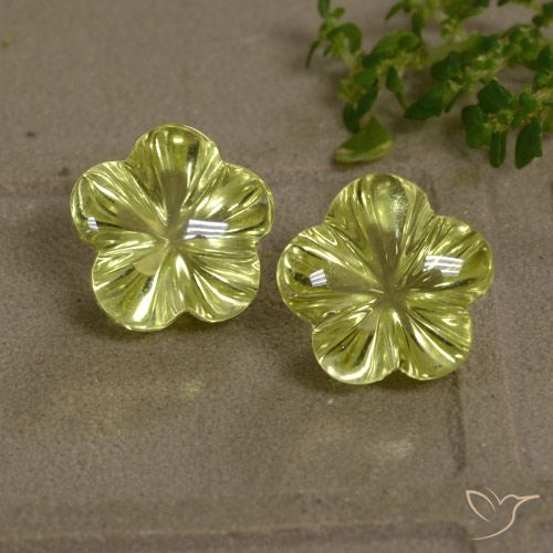 13.63ctw Natürlicher hellgrünlich-gelb Quarz, Blumen-Schliff, Transparent